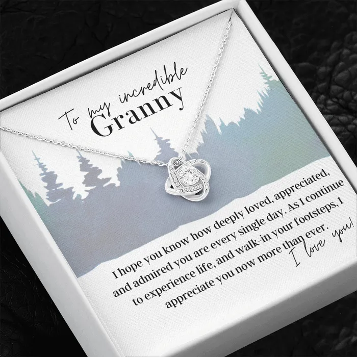 ShineOn Fulfillment To My Incredible Granny Love Knot Pendant Necklace The Perfect Gift for Your Granny Necklaces