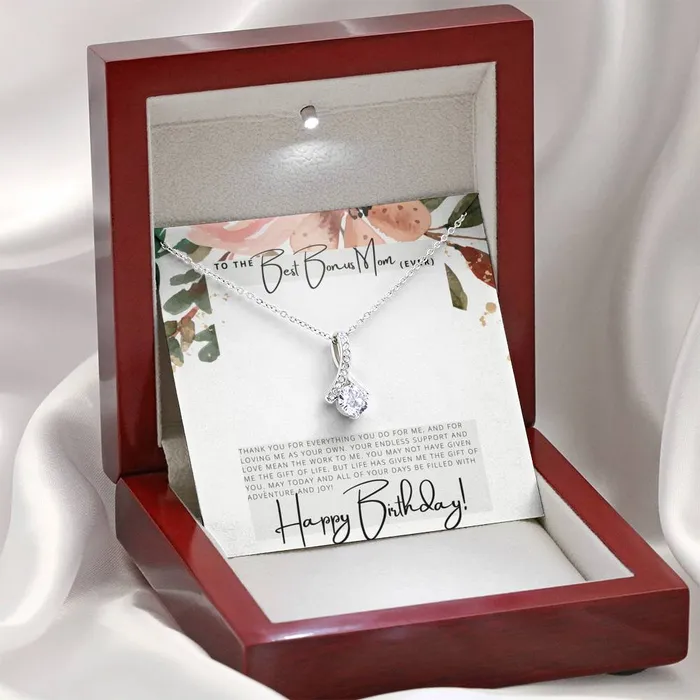 ShineOn Fulfillment To the Best Bonus Mom Ever Happy Birthday Birthday Gift Pendant Necklace Necklaces