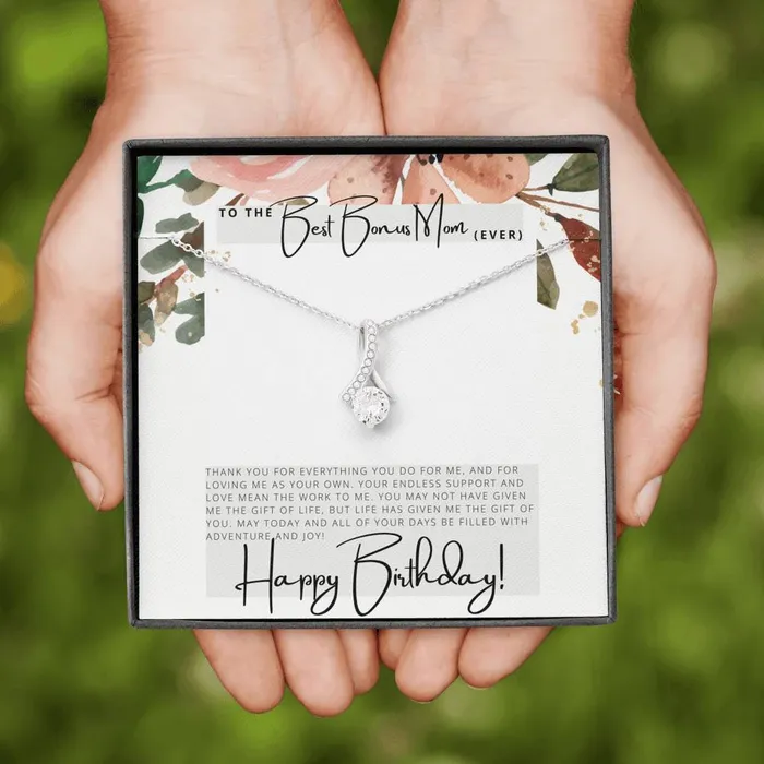 ShineOn Fulfillment To the Best Bonus Mom Ever Happy Birthday Birthday Gift Pendant Necklace Necklaces