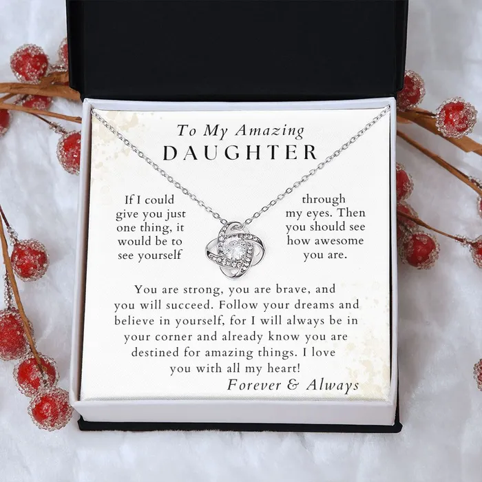 ShineOn Fulfillment With All My Heart Daughter Necklace Gift from Mom or Dad Birthday Graduation Valentines Christmas Gifts Necklaces