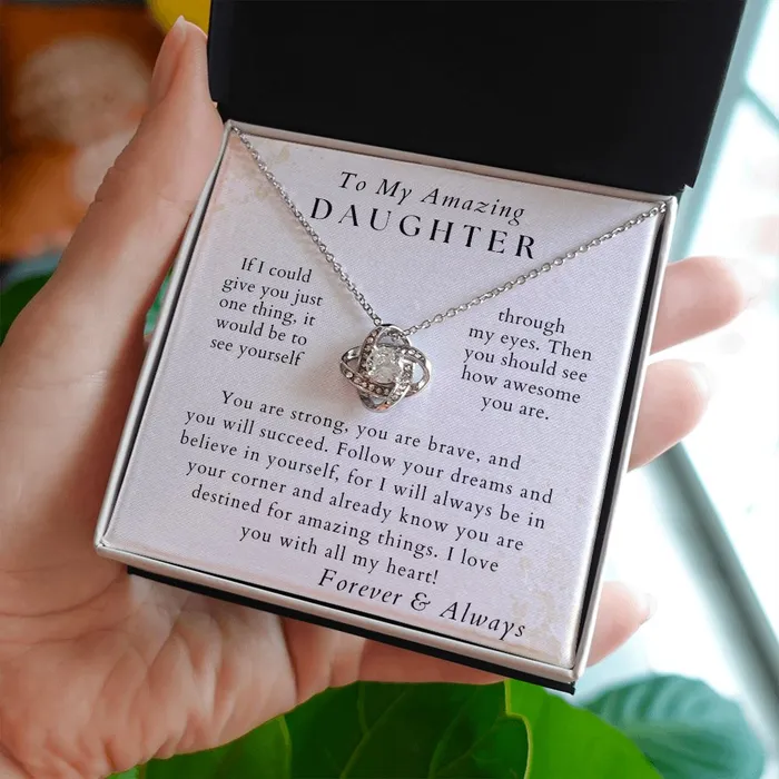 ShineOn Fulfillment With All My Heart Daughter Necklace Gift from Mom or Dad Birthday Graduation Valentines Christmas Gifts Necklaces