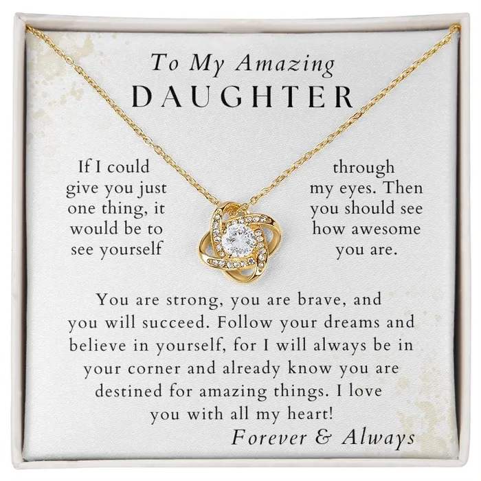ShineOn Fulfillment With All My Heart Daughter Necklace Gift from Mom or Dad Birthday Graduation Valentines Christmas Gifts Necklaces