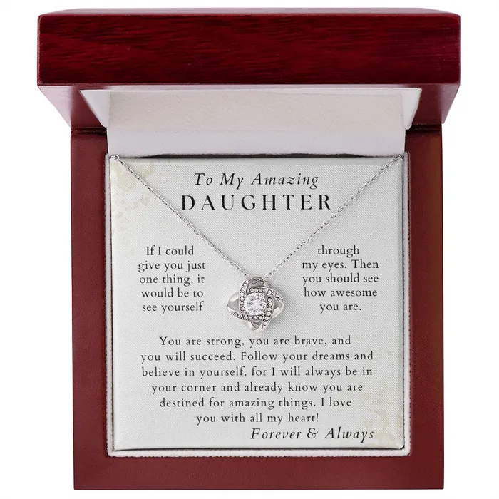 ShineOn Fulfillment With All My Heart Daughter Necklace Gift from Mom or Dad Birthday Graduation Valentines Christmas Gifts Necklaces