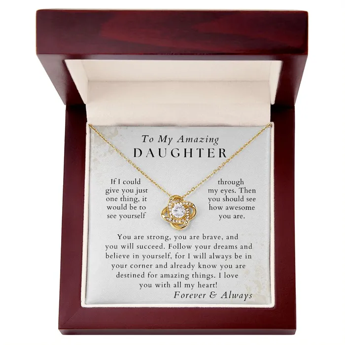 ShineOn Fulfillment With All My Heart Daughter Necklace Gift from Mom or Dad Birthday Graduation Valentines Christmas Gifts Necklaces