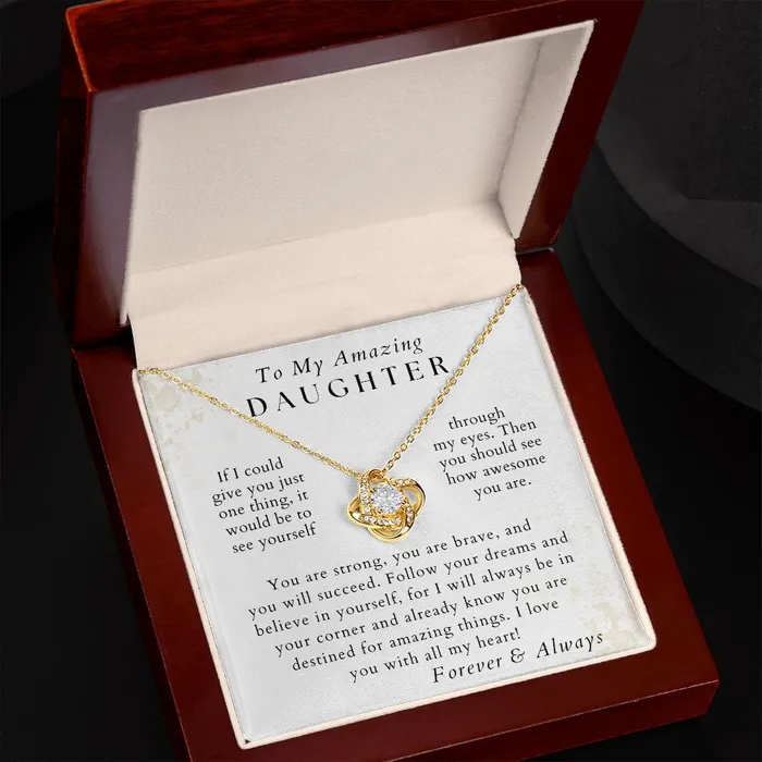 ShineOn Fulfillment With All My Heart Daughter Necklace Gift from Mom or Dad Birthday Graduation Valentines Christmas Gifts Necklaces