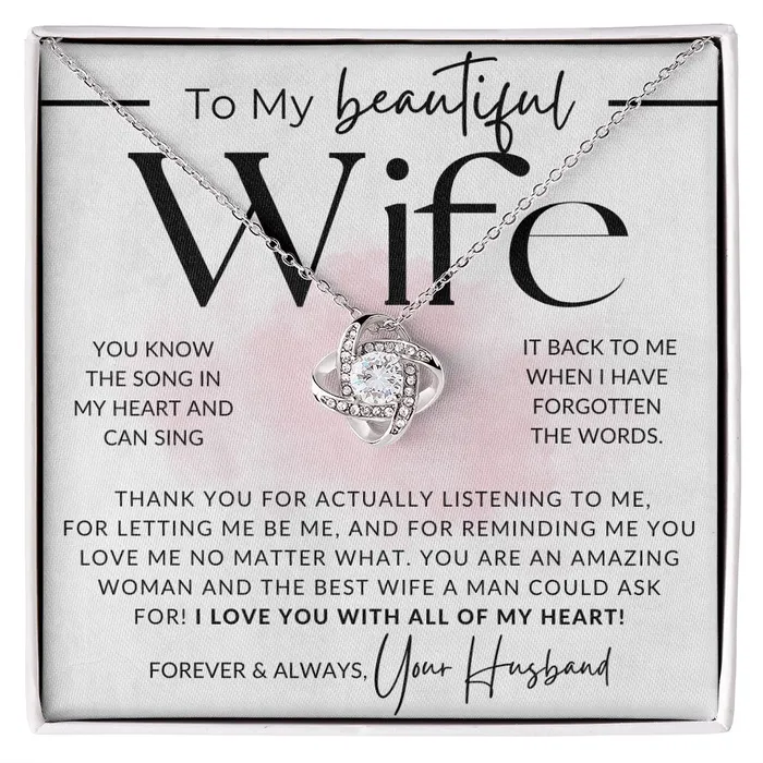 ShineOn Fulfillment You Know The Song To My Wife Necklace From Husband Christmas Gifts Birthday Present Wedding Anniversary Gift Valentines Day Necklaces ShineOn Fulfillment You Know The Song To My Wife Necklace From Husband Christmas Gifts Birthday Present Wedding Anniversary Gift Valentines Day Necklaces