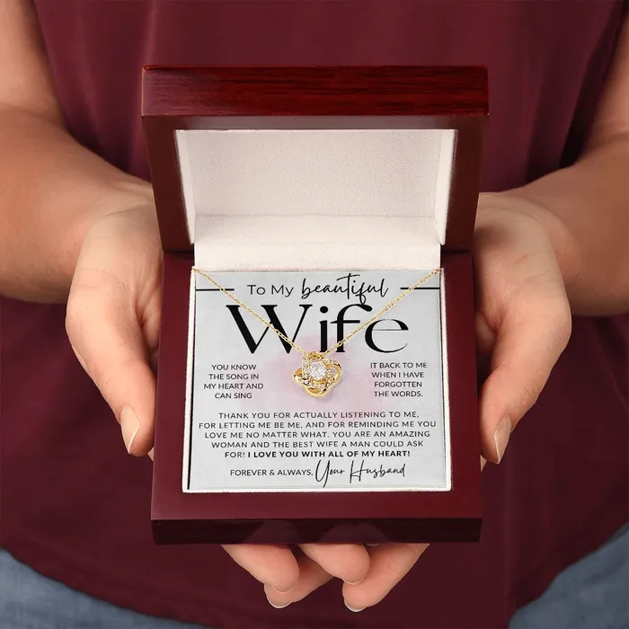 ShineOn Fulfillment You Know The Song To My Wife Necklace From Husband Christmas Gifts Birthday Present Wedding Anniversary Gift Valentines Day Necklaces