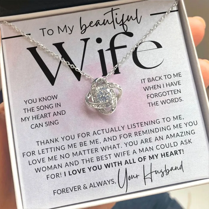 ShineOn Fulfillment You Know The Song To My Wife Necklace From Husband Christmas Gifts Birthday Present Wedding Anniversary Gift Valentines Day Necklaces