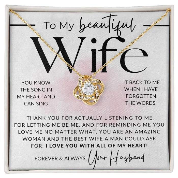 ShineOn Fulfillment You Know The Song To My Wife Necklace From Husband Christmas Gifts Birthday Present Wedding Anniversary Gift Valentines Day Necklaces