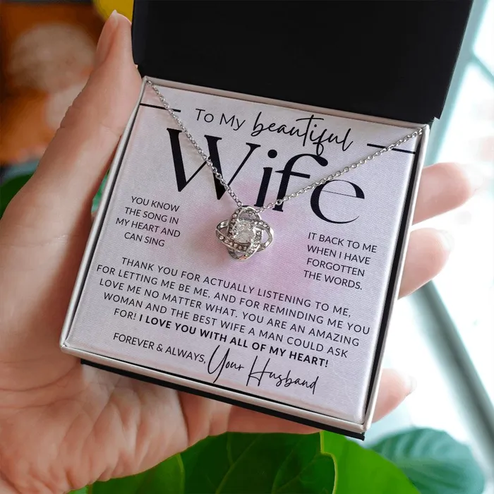ShineOn Fulfillment You Know The Song To My Wife Necklace From Husband Christmas Gifts Birthday Present Wedding Anniversary Gift Valentines Day Necklaces