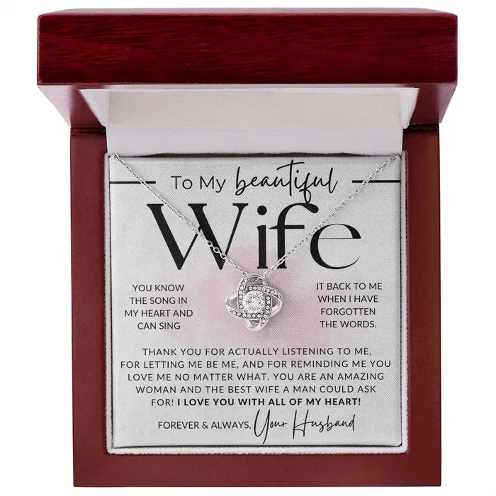 ShineOn Fulfillment You Know The Song To My Wife Necklace From Husband Christmas Gifts Birthday Present Wedding Anniversary Gift Valentines Day Necklaces