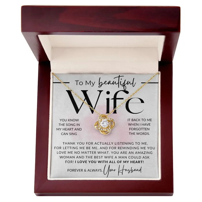 ShineOn Fulfillment You Know The Song To My Wife Necklace From Husband Christmas Gifts Birthday Present Wedding Anniversary Gift Valentines Day Necklaces