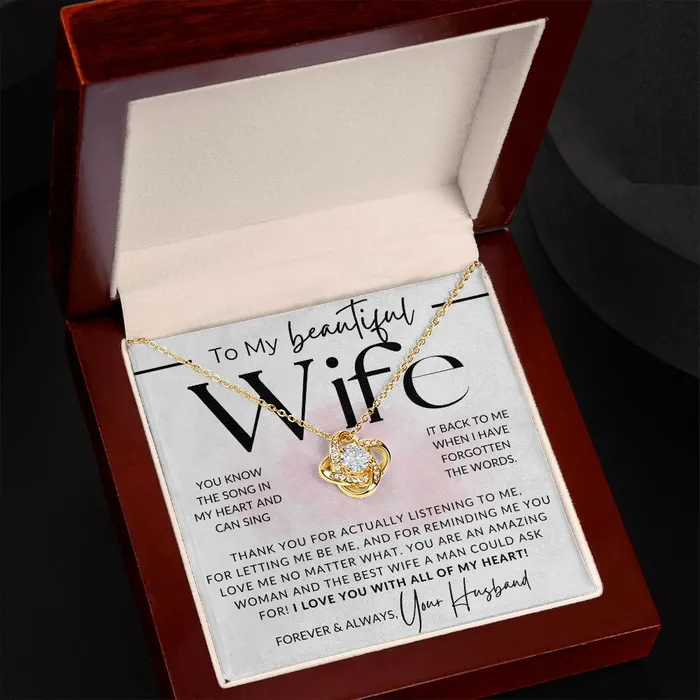 ShineOn Fulfillment You Know The Song To My Wife Necklace From Husband Christmas Gifts Birthday Present Wedding Anniversary Gift Valentines Day Necklaces