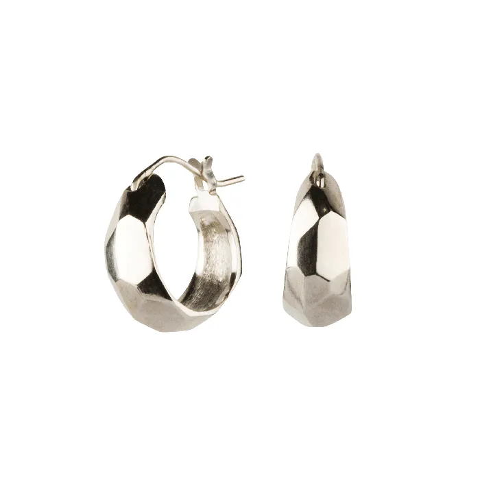 Silver Fragment Huggie Hoops Corey Egan Rings