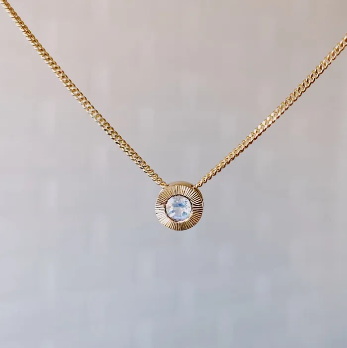 Small Aurora Birthstone Necklace in 14k Yellow Gold Corey Egan Necklaces