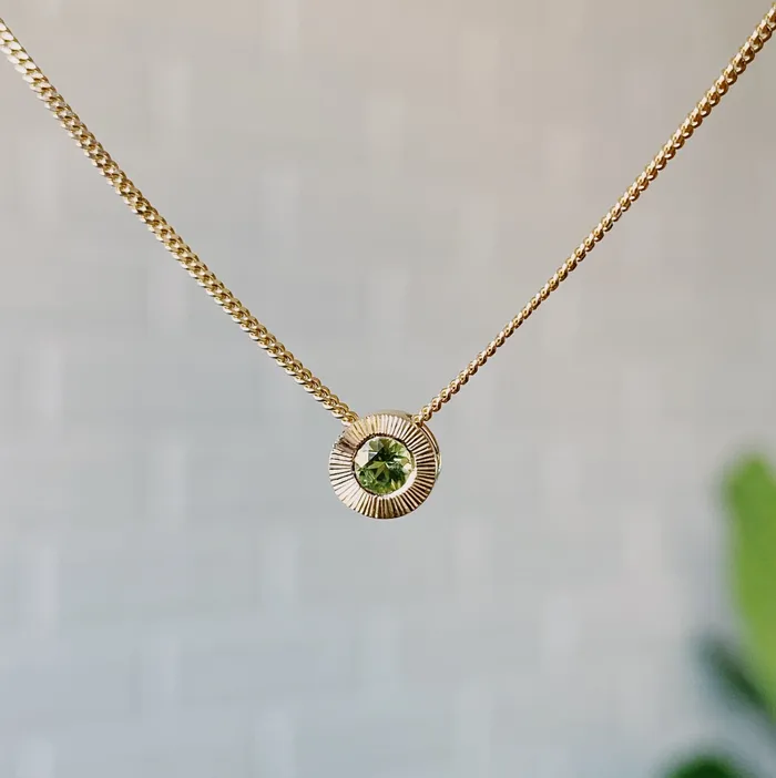 Small Aurora Birthstone Necklace in 14k Yellow Gold Corey Egan Necklaces