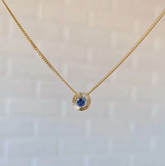 Small Aurora Birthstone Necklace in 14k Yellow Gold Corey Egan Necklaces