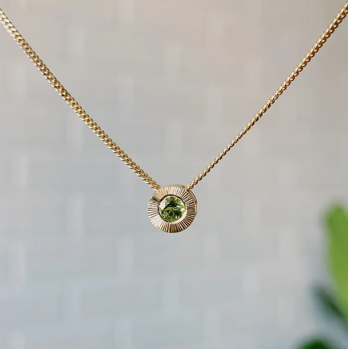 Small Aurora Birthstone Necklace in 14k Yellow Gold Corey Egan Necklaces