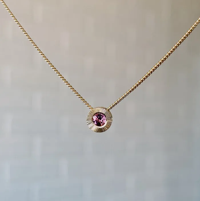 Small Aurora Birthstone Necklace in 14k Yellow Gold Corey Egan Necklaces