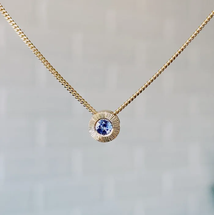 Small Aurora Birthstone Necklace in 14k Yellow Gold Corey Egan Necklaces
