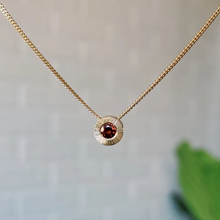 Small Aurora Birthstone Necklace in 14k Yellow Gold Corey Egan Necklaces