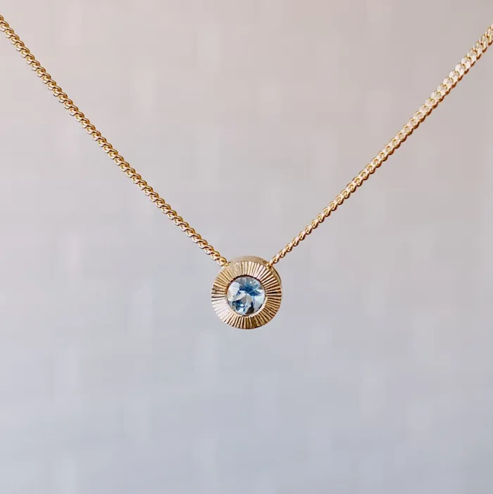Small Aurora Birthstone Necklace in 14k Yellow Gold Corey Egan Necklaces