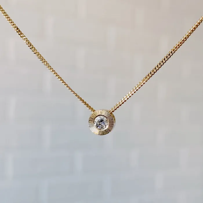 Small Aurora Birthstone Necklace in 14k Yellow Gold Corey Egan Necklaces