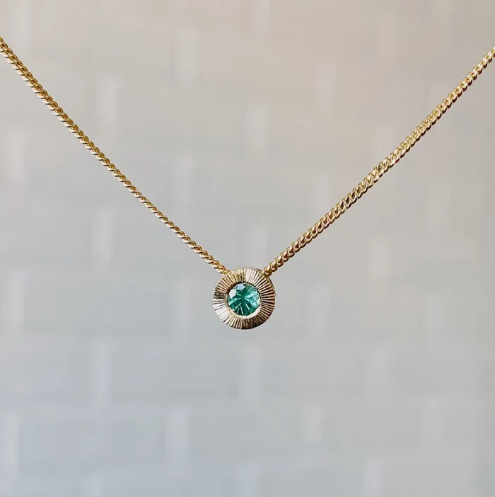Small Aurora Birthstone Necklace in 14k Yellow Gold Corey Egan Necklaces