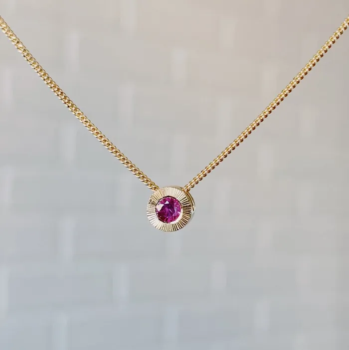 Small Aurora Birthstone Necklace in 14k Yellow Gold Corey Egan Necklaces