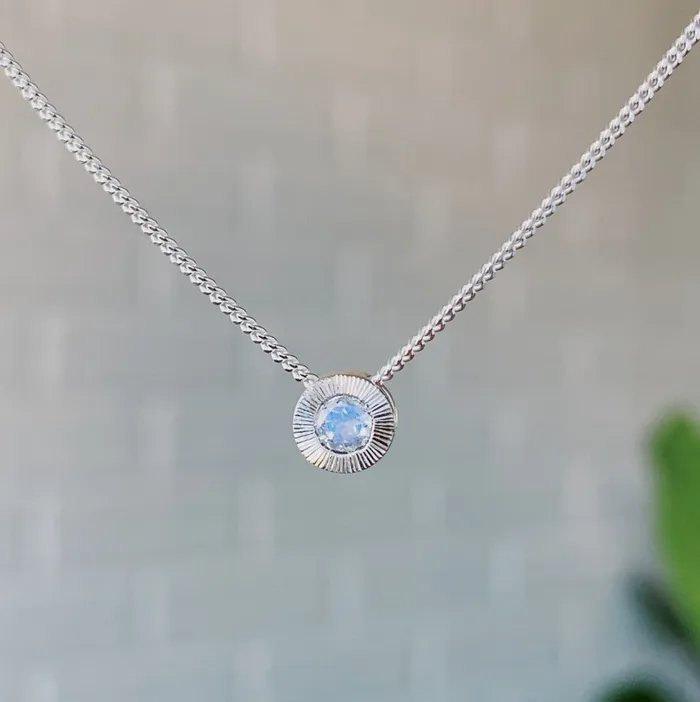 Small Aurora Birthstone Necklace in Sterling Silver Corey Egan Necklaces