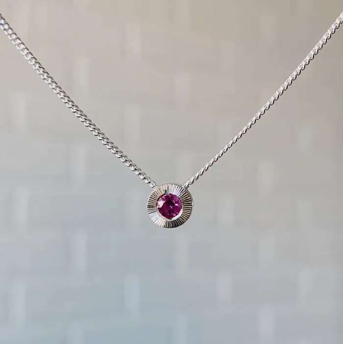 Small Aurora Birthstone Necklace in Sterling Silver Corey Egan Necklaces