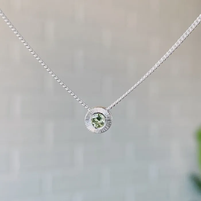 Small Aurora Birthstone Necklace in Sterling Silver Corey Egan Necklaces