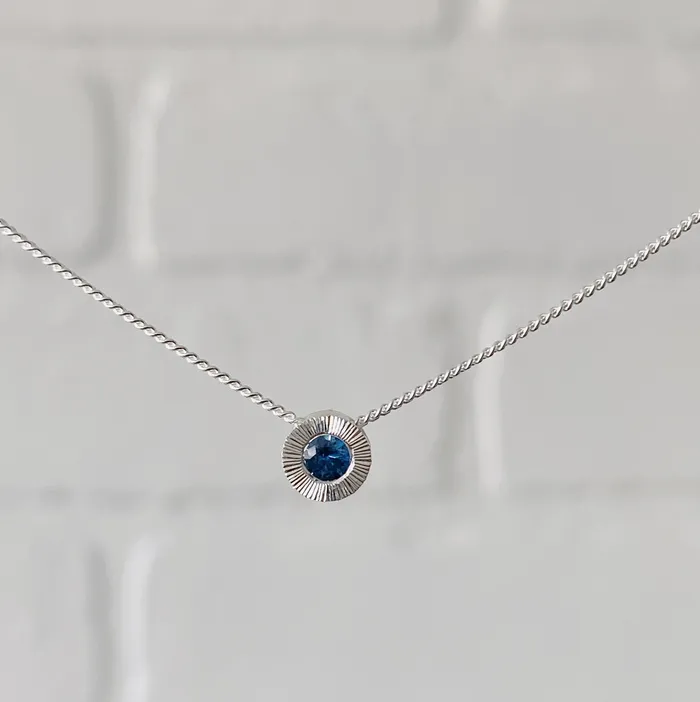 Small Aurora Birthstone Necklace in Sterling Silver Corey Egan Necklaces