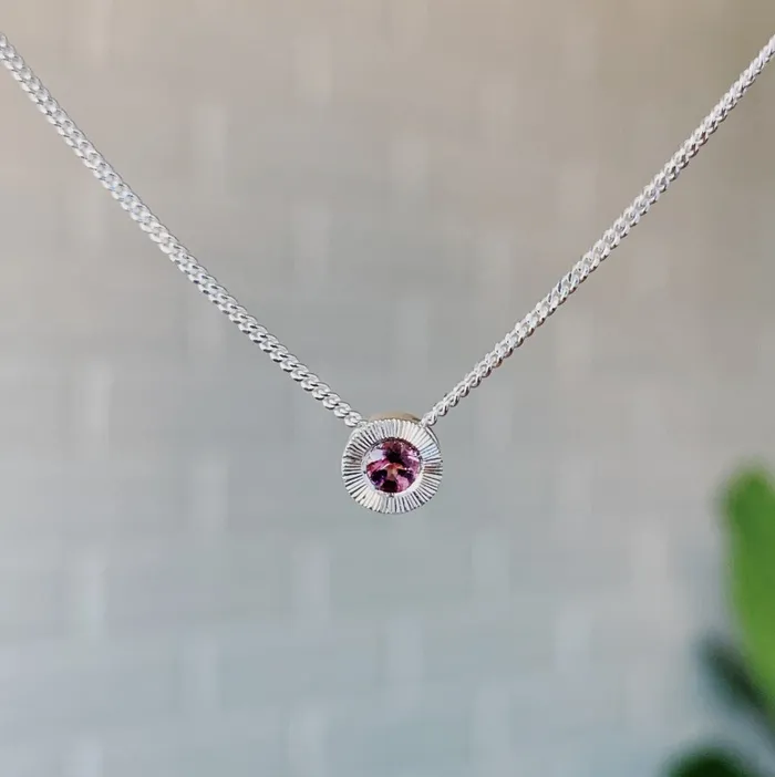Small Aurora Birthstone Necklace in Sterling Silver Corey Egan Necklaces