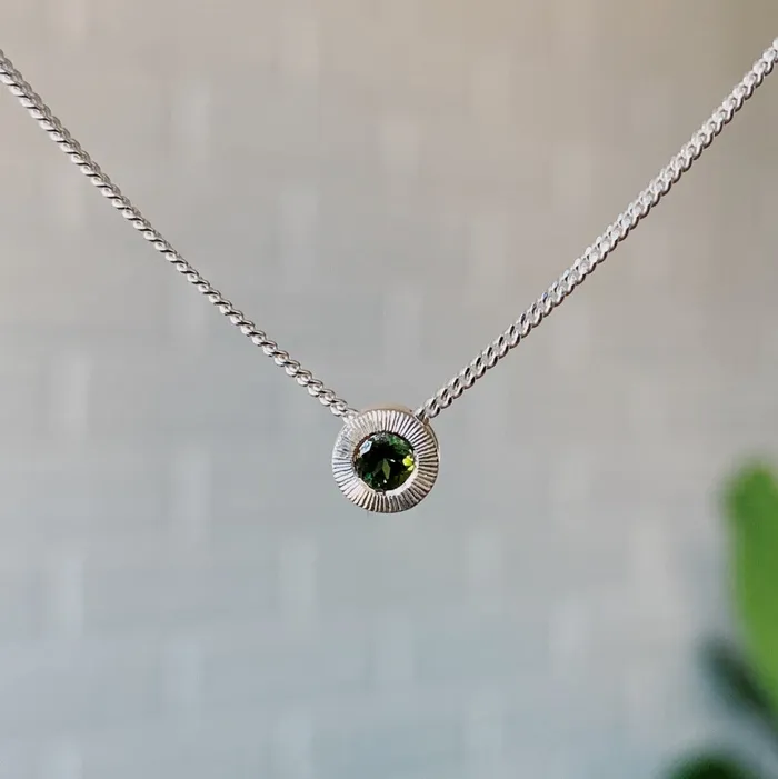 Small Aurora Birthstone Necklace in Sterling Silver Corey Egan Necklaces
