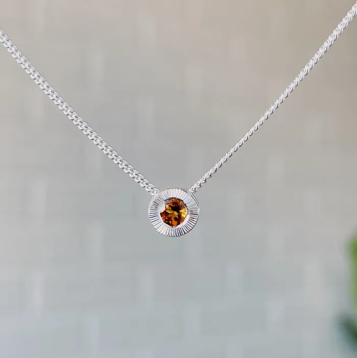 Small Aurora Birthstone Necklace in Sterling Silver Corey Egan Necklaces