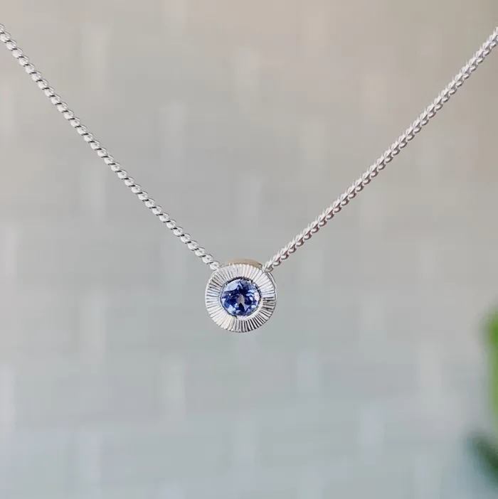 Small Aurora Birthstone Necklace in Sterling Silver Corey Egan Necklaces