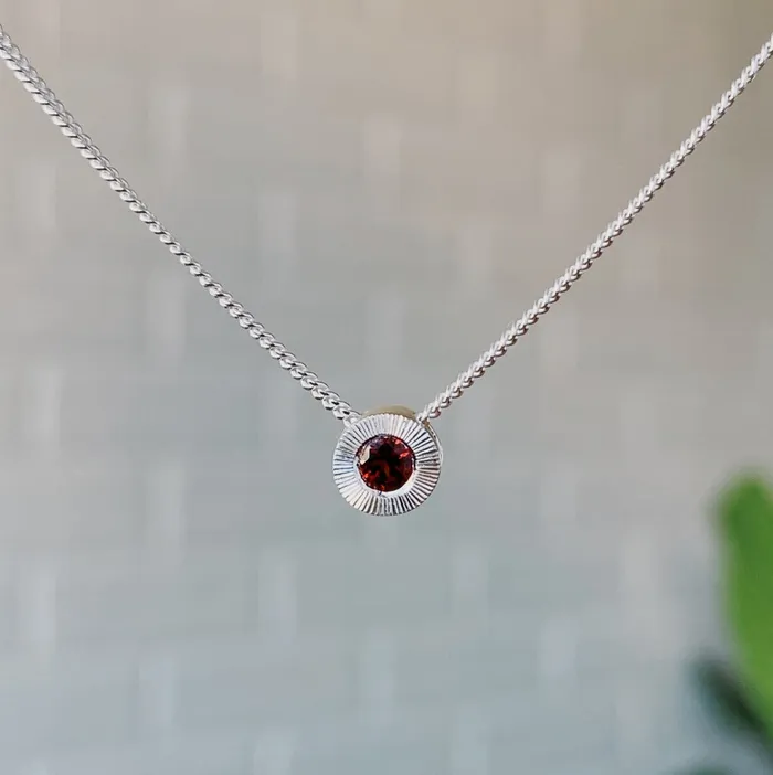 Small Aurora Birthstone Necklace in Sterling Silver Corey Egan Necklaces