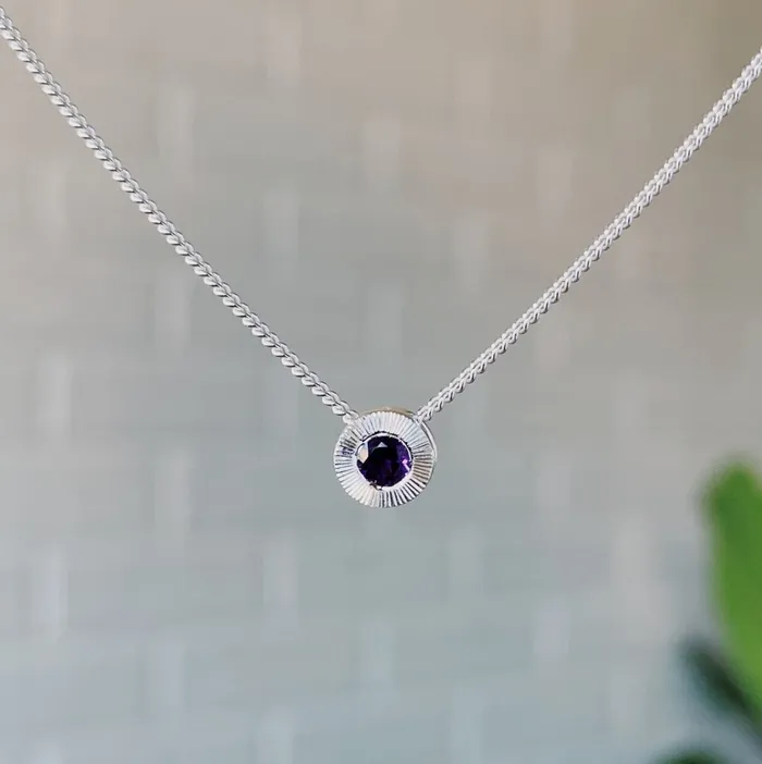 Small Aurora Birthstone Necklace in Sterling Silver Corey Egan Necklaces