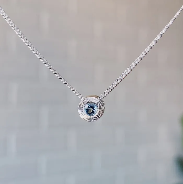 Small Aurora Birthstone Necklace in Sterling Silver Corey Egan Necklaces