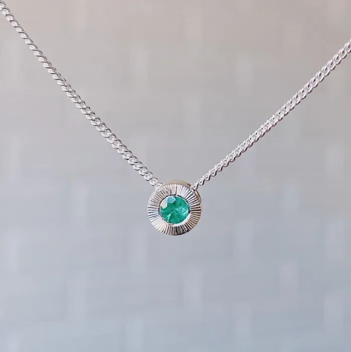 Small Aurora Birthstone Necklace in Sterling Silver Corey Egan Necklaces