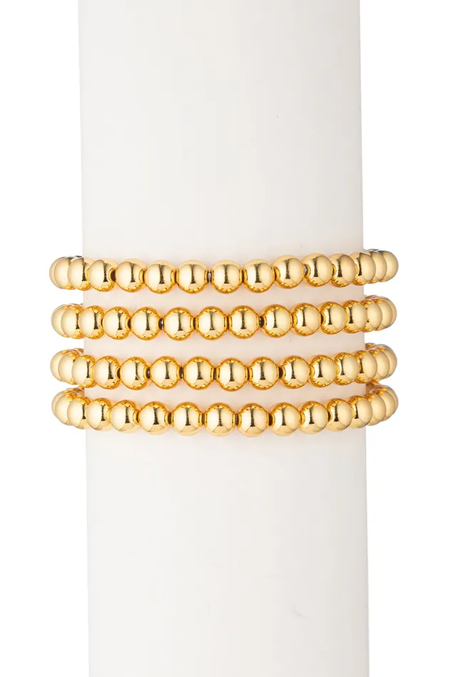 Sophia Beaded Bracelet Set Gold Eye Candy LA Bracelets