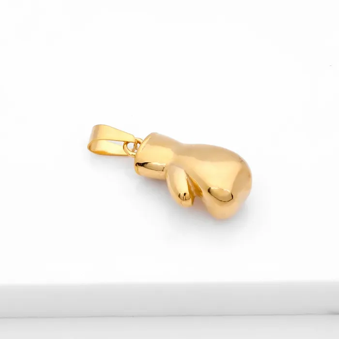 Stainless Steel Boxing Glove Pendant Gold Glitters Necklaces