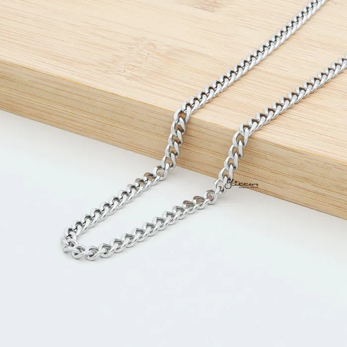 Stainless Steel Curb Chain Mens Necklaces 45mm width 61cm length Glitters Bracelets