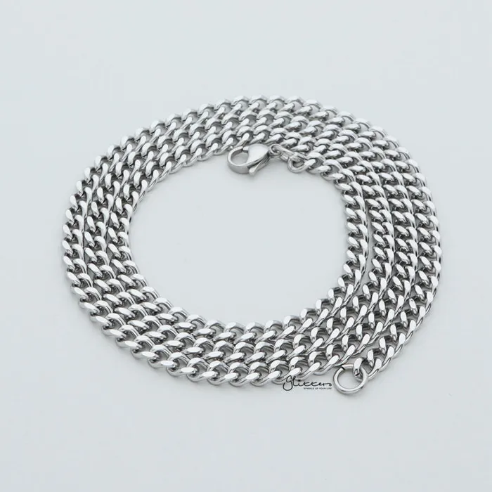 Stainless Steel Curb Chain Mens Necklaces 45mm width 61cm length Glitters Bracelets