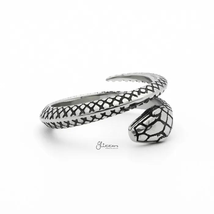 Stainless Steel Snake Ring Silver Glitters Rings