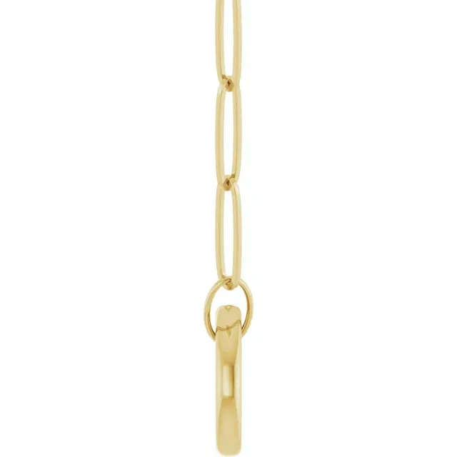 Storyteller by Vintage Magnality Charm Necklaces Paperclip Chain Charm Necklace 16 or 18 Circle Charm Bail Solid 14K Yellow White Rose Gold