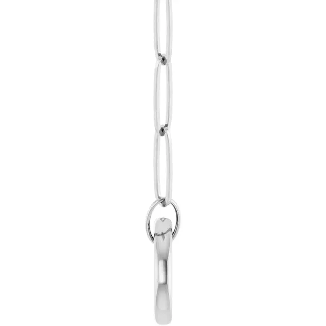 Storyteller by Vintage Magnality Charm Necklaces Paperclip Chain Charm Necklace 16 or 18 Circle Charm Bail Solid 14K Yellow White Rose Gold