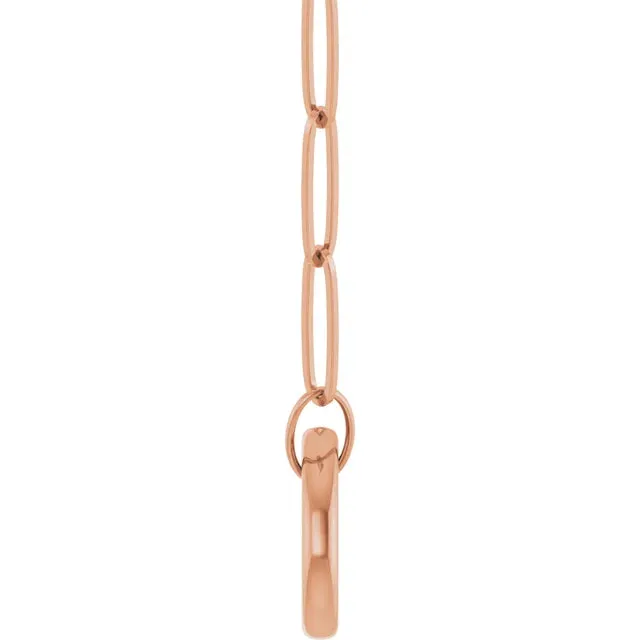 Storyteller by Vintage Magnality Charm Necklaces Paperclip Chain Charm Necklace 16 or 18 Circle Charm Bail Solid 14K Yellow White Rose Gold