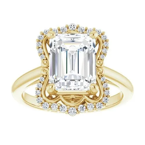 STULLER Rings Ever Ever 14K Yellow Gold 0125ctw Fancy Halo Style Diamond SemiMount Engagement Ring STULLER Rings Ever Ever 14K Yellow Gold 0125ctw Fancy Halo Style Diamond SemiMount Engagement Ring